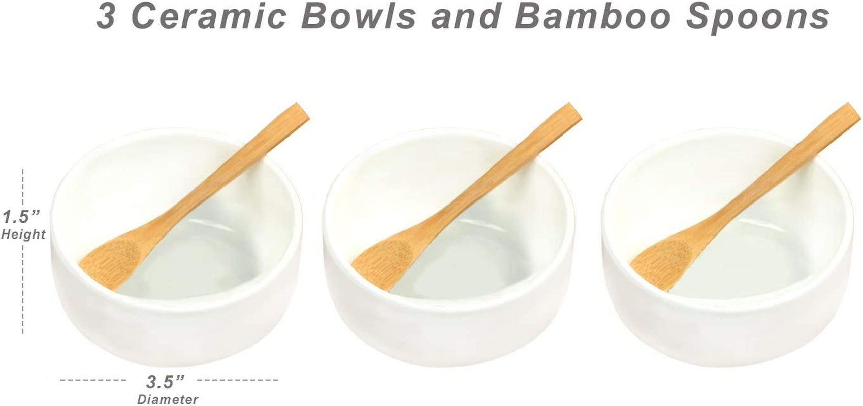 Bamboo Cheese Board/Charcuterie Platter - Includes 3 Ceramic Bowls with Bamboo Spoons - 13" X 13" - Designed and Quality Checked in the USA