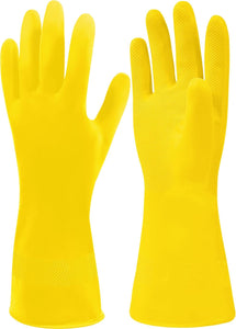 3 Pairs Yellow Cleaning Dish Gloves, Professional Natural Rubber Latex Gloves, Kitchen Dishwashing Gloves (3 Pairs)