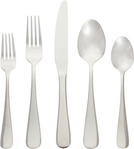20-Piece Stainless Steel Flatware Set with round Edge, Service for 4, Silver