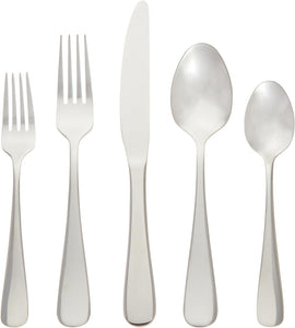 20-Piece Stainless Steel Flatware Set with round Edge, Service for 4, Silver