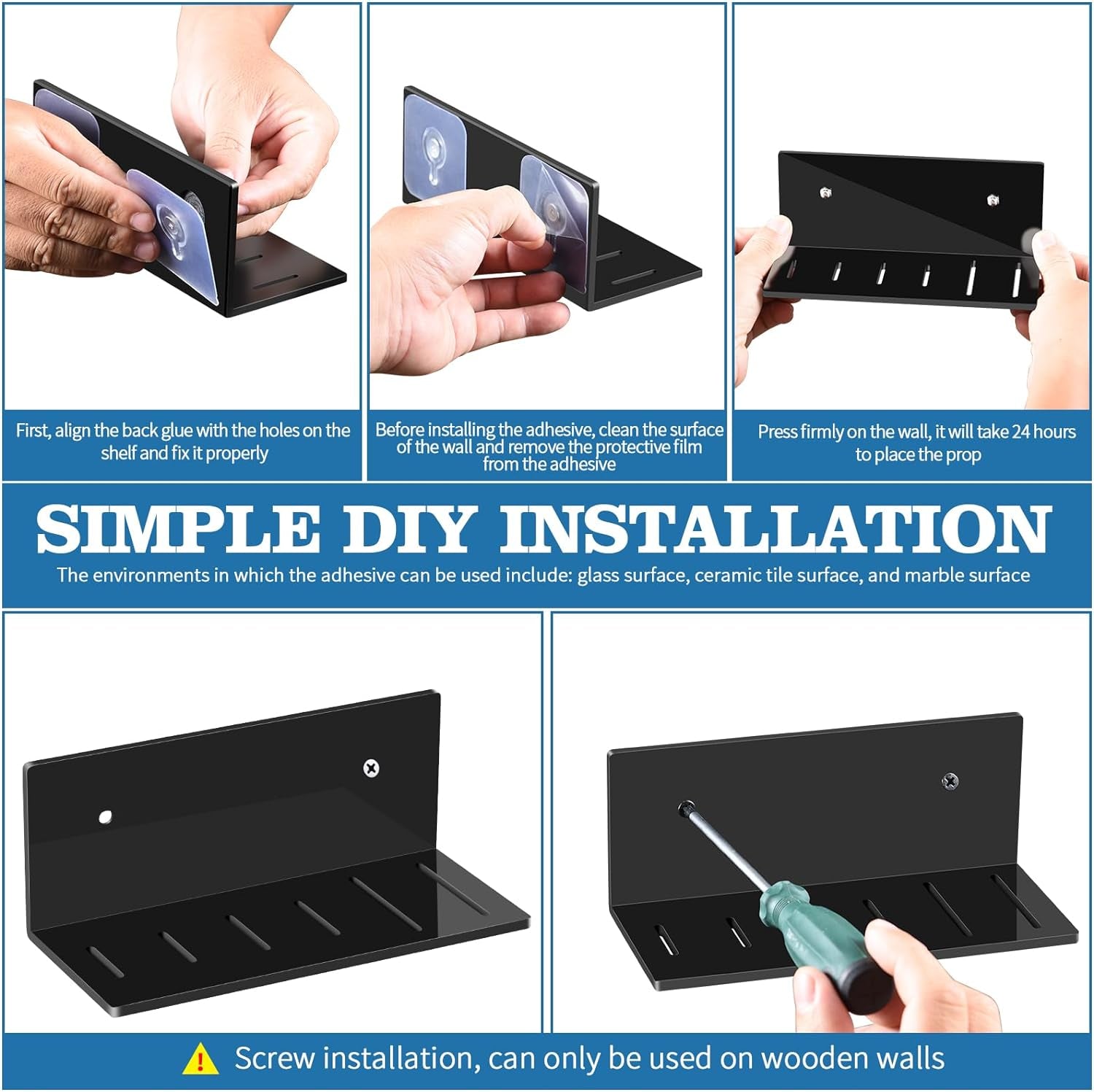 6.7-Inch Knife Holder Punch-Free Knife Bar Strong Knife Acrylic Holder Cheese Knife Organizer Kitchen Knife Cutlery Organizer 2Pack