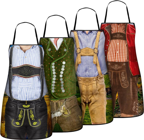 Image of 4 Pcs Oktoberfest Apron Oktoberfest Party Decorations German Kitchen Apron Outfit Costume for Bavarian Beer Festival