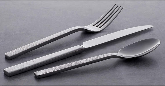 Chefs Table Hammered 45 Piece Everyday Flatware Set, Service for 8, 18/0 Stainless Steel,Silverware Set