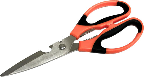 Image of Heavy Duty Utility Scissors - 2Mm Thick Ultra Sharp Stainless Steel Blades - Multi-Use Shears with Bottle Opener, Peeler, Nut Cracker - Craft and Kitchen Shears (1)