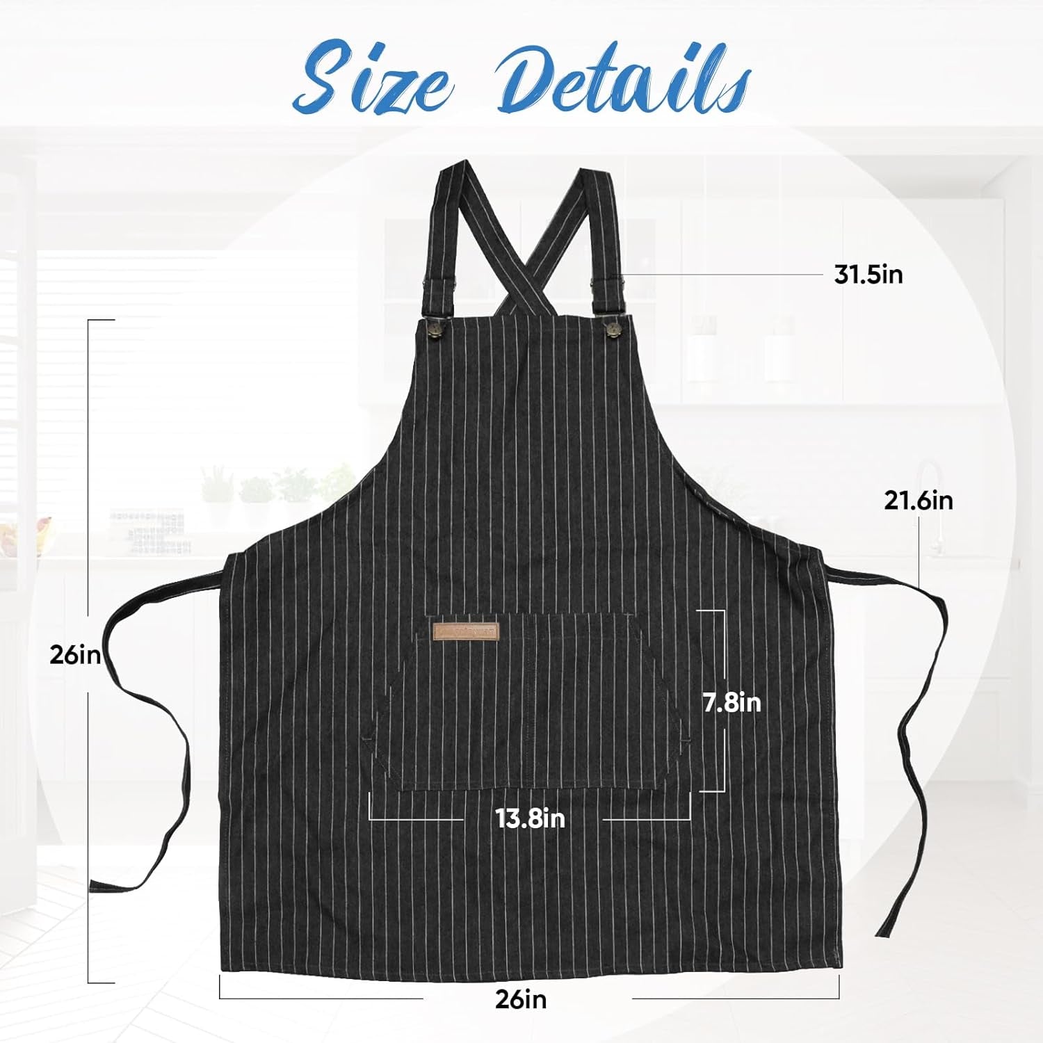 Aprons for Women with Pockets, Cooking Kitchen Aprons Women Cotton Linen Waterproof Apron for Men Chef