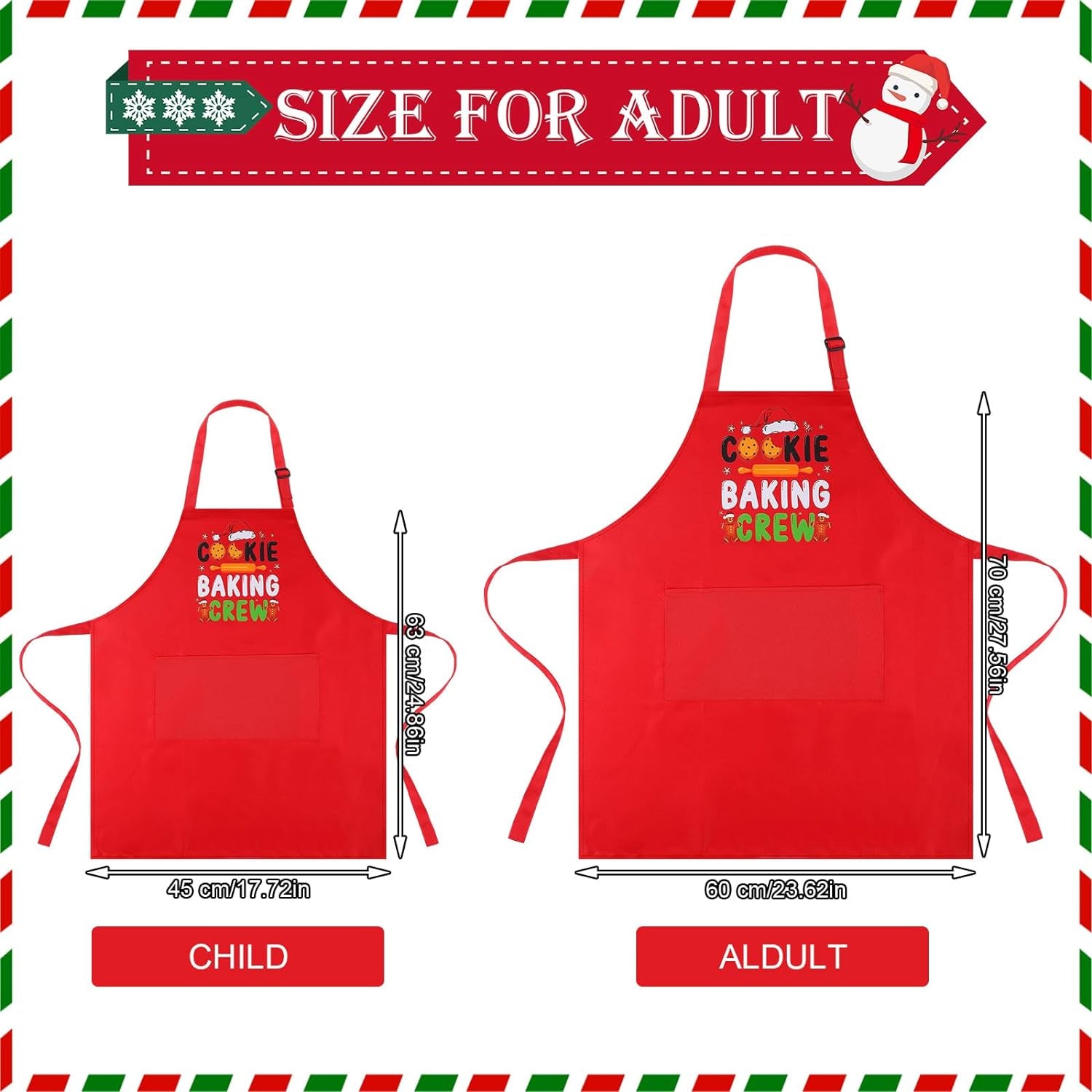 4 Pack Christmas Matching Aprons Christmas Baking Crew Kitchen Apron for Family Cooking Baking