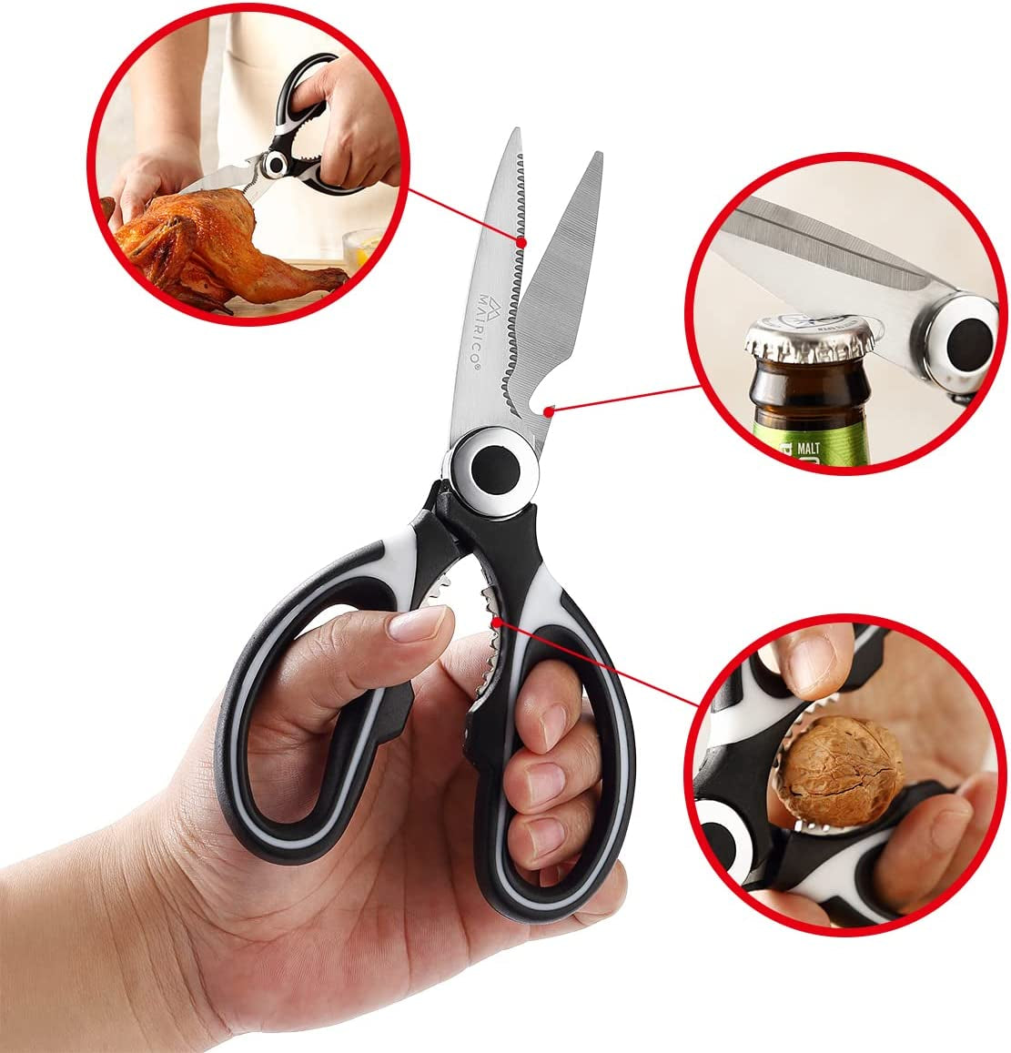 Ultra Sharp Premium Heavy Duty Kitchen Shears- Ultimate Heavy Duty Scissors for Cutting Chicken, Poultry, Fish, Meat and Poultry Bones