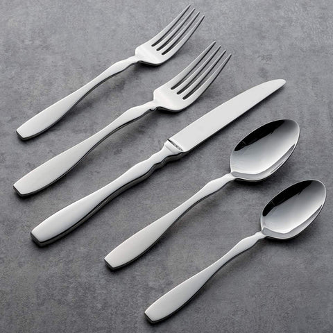 Image of Figura 20 Piece Everyday Flatware Set, Service for 4, 18/0 Stainless Steel, Silverware Set, B282020AL20