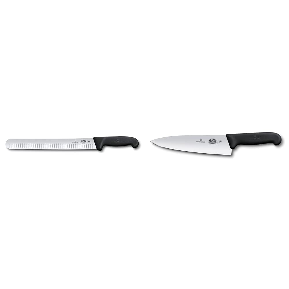 12 Inch Fibrox Pro Slicing Knife with Granton Blade & Fibrox Pro Chef'S Knife, 8-Inch