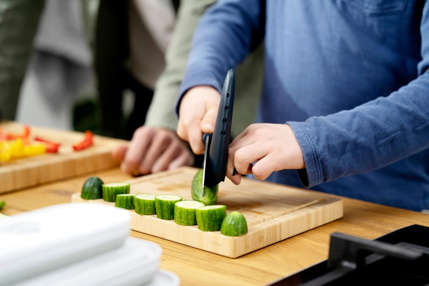 Twinny Stainless Steel Children'S Chef'S Knife, 10Cm, Rounded Blade, Child-Friendly Design, Plastic Handle, Blue