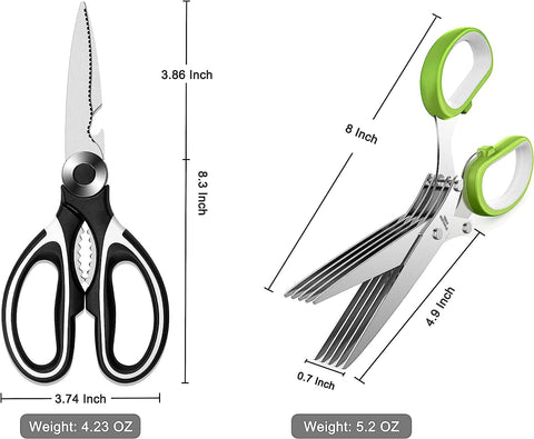 Image of Kitchen Scissors 3 Pack - Lifetime Replacement Warranty - Heavy Duty Stainless Steel Cooking Shears for Cutting Meat, Food, Fish, Poultry Multipurpose Sharp Sissors for Dishwasher Safe