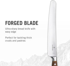 Grand Maître Wood Bread and Pastry Knife - Sturdy Knife with Innovative Steel Blade - 10.2