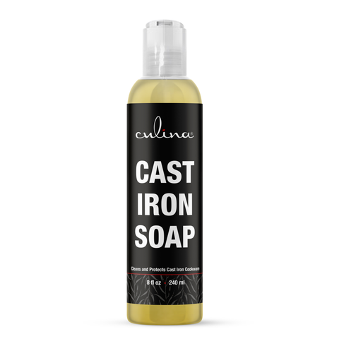 Image of Cast Iron Soap by Culina - Cleans and Protects Cast Iron Cookware, Kosher Certified 8oz - Livananatural