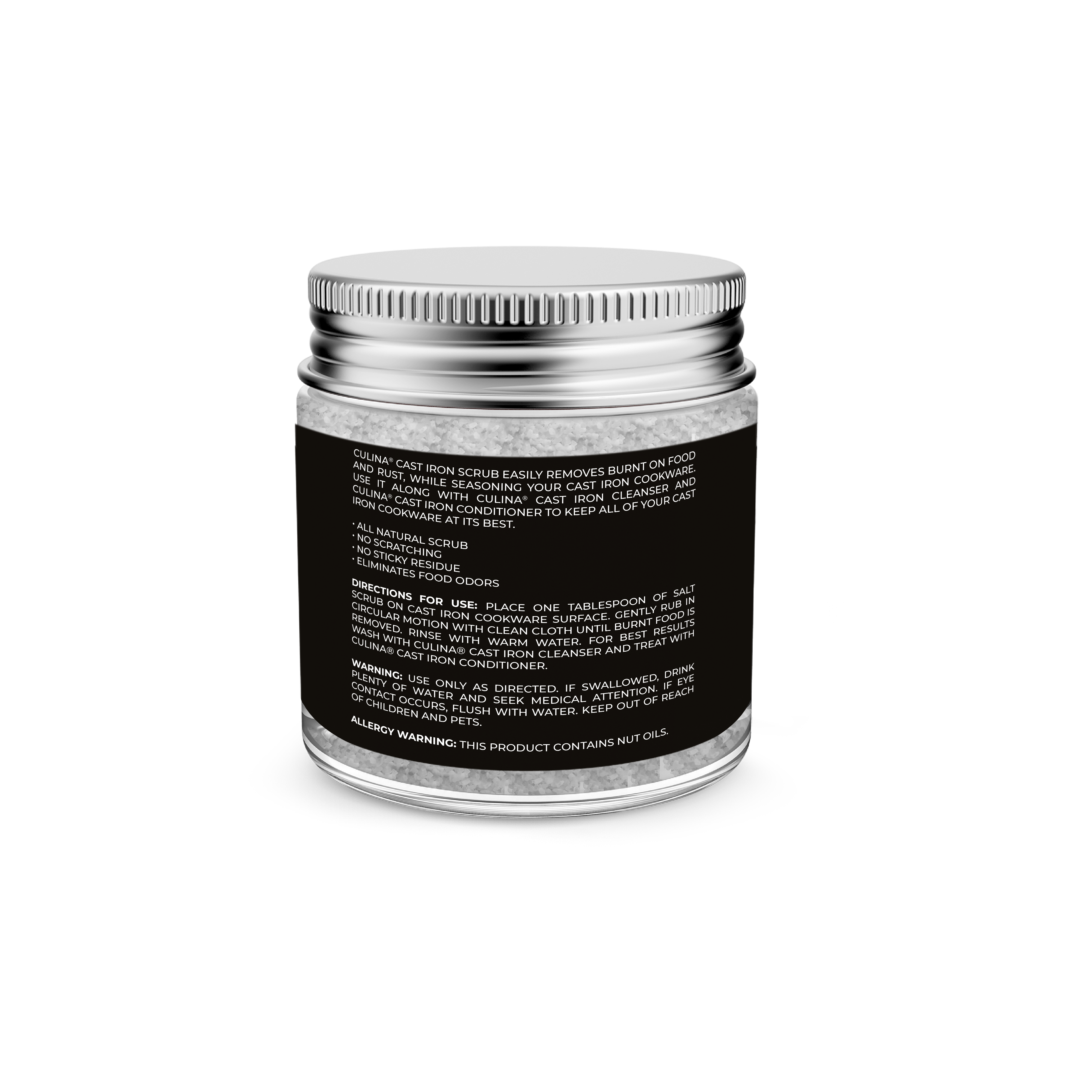 Culina Cast Iron Cleaning & Restoring Scrub | Removes Rust Without Scratching & Care Before Cleaning, Washing & Seasoning | 100% Natural | - Livananatural