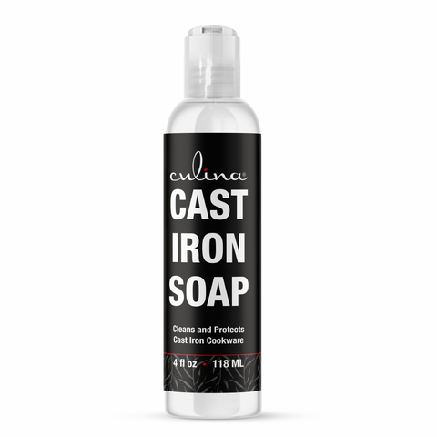Image of Cast Iron Soap by Culina - cast iron cleaner Cleans and Protects Cast Iron Cookware, Kosher Certified 4oz - LivanaNatural 