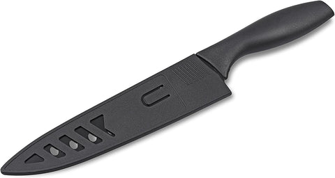 Image of Culina® 8-Inch Nonstick Carbon Steel Sushi Knife with Sheath, Black - Livananatural