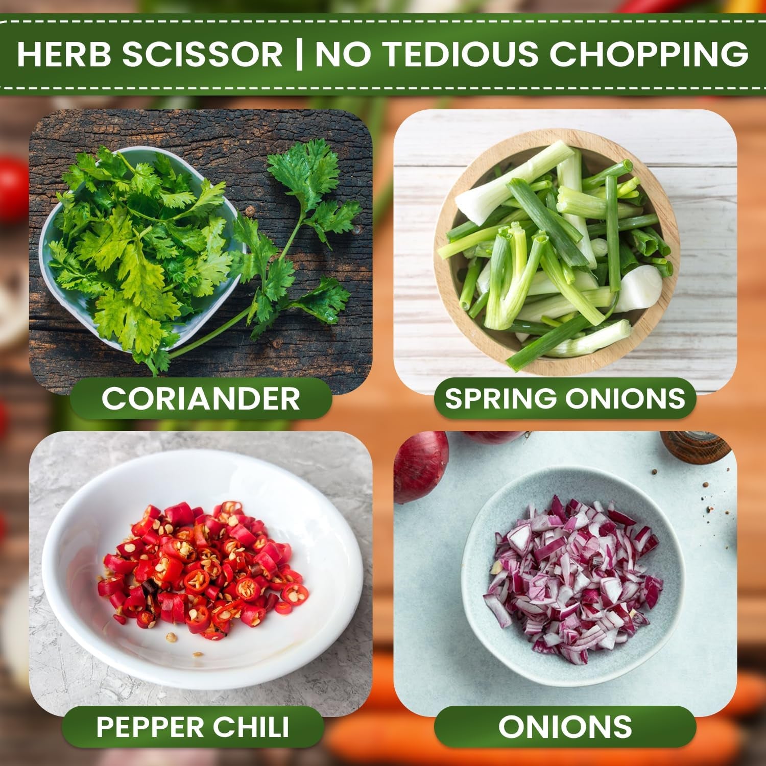 Kitchshears Herb Scissors with 5 Blades and Cover-Premium-Quality Herb Cutter Scissors Stainless-Steel & Easy to Clean- Heavy-Duty Vegetable Scissors for Chopped Salad & Mincing Meat-Bonus Herb Comb