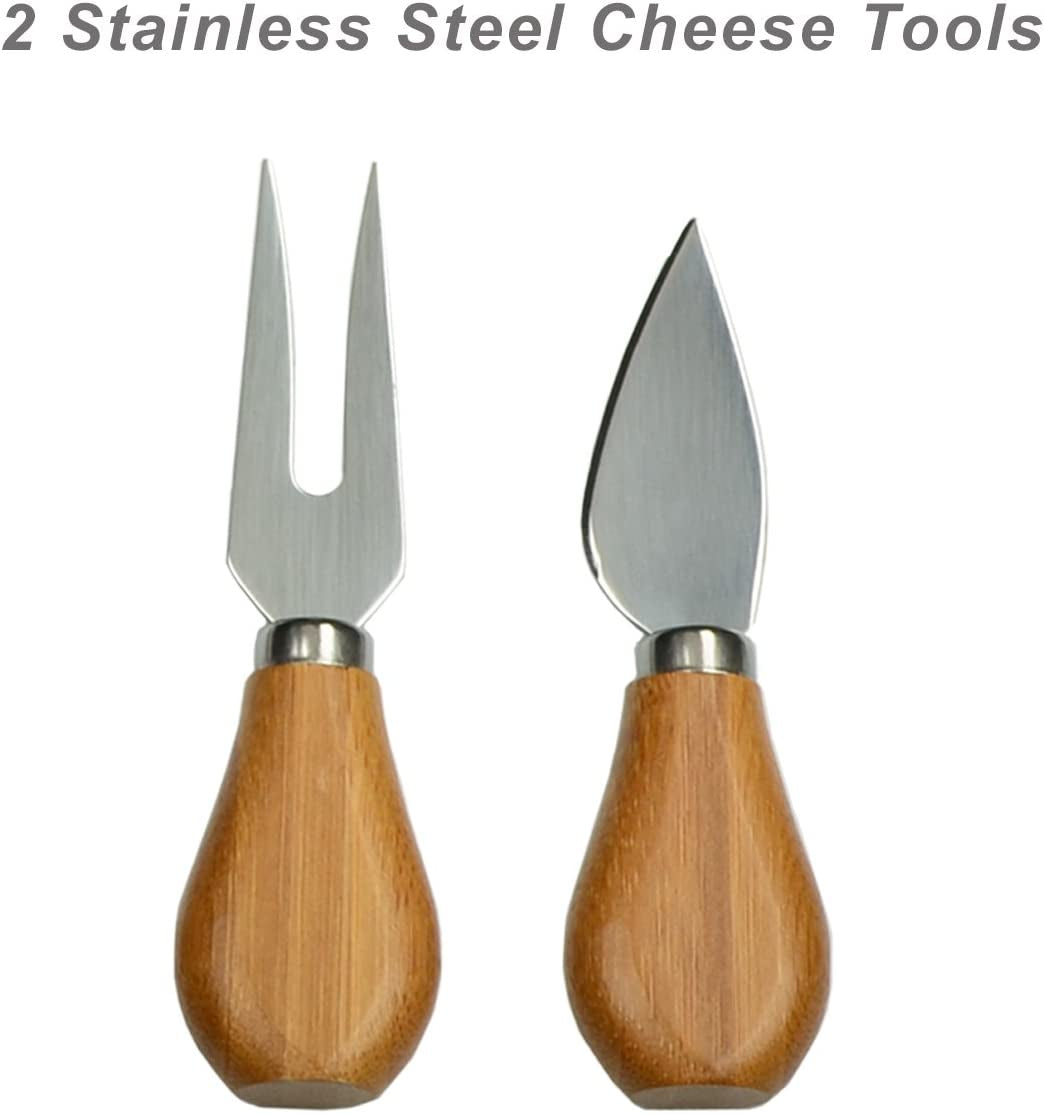 Patented Bamboo Cheese Board/Charcuterie Serving Platter - Stores as a Compact Wedge- Opens to 13" Diameter - Designed & Quality Checked in USA