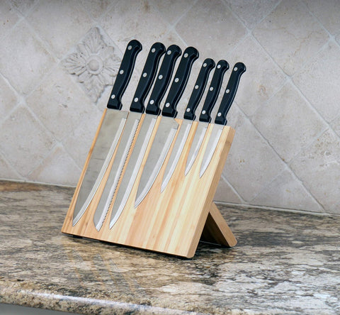 Image of Bamboo Magnetic  - the Kitchen Magnetic  Has Revolutionized Storing and Displaying Your Knifes Both Elegantly, and Safely. This  Keeps Your Cutlery Close at Hand.