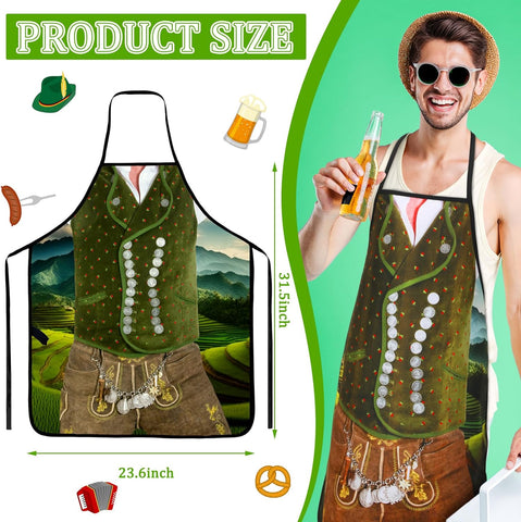 Image of 4 Pcs Oktoberfest Apron Oktoberfest Party Decorations German Kitchen Apron Outfit Costume for Bavarian Beer Festival