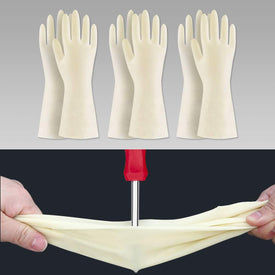 Nitrile Cleaning Gloves, Heavy Duty Dishwashing Gloves, Reusable Medium Gloves for Kitchen, Bathroom, Gardening, Working, Pet Care - White, 3 Pairs, Size M