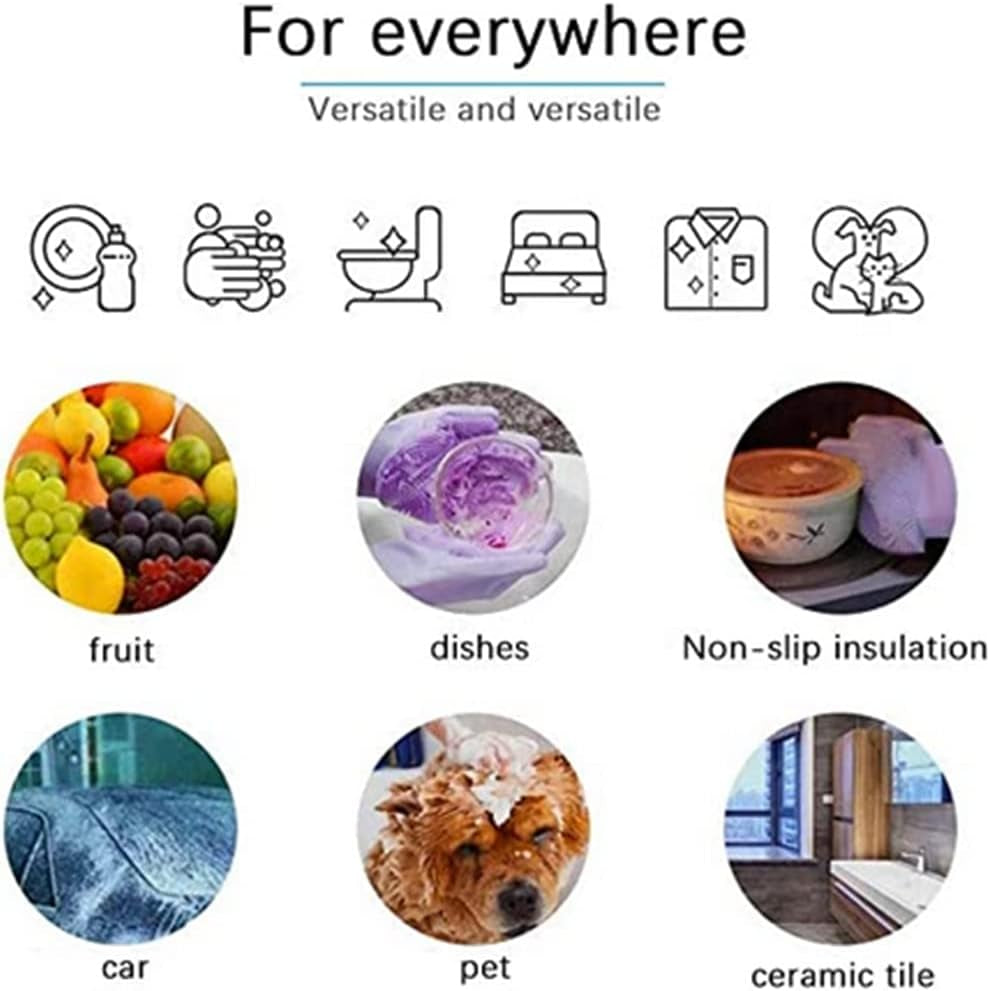 Reusable Dishwashing Cleaning Gloves with Latex Free, Synthetic Rubber Gloves,，Kitchen Gloves 3 Pairs,Green+Blue+Pink