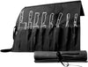 8 Pocket Knife Roll - 22” W X 17” H Waxed Canvas Carrying Case for Kitchen Knives and Kitchen Tools - Heavy Duty, Portable Knife Storage Bag for Traveling - Charcoal Knife Pouch