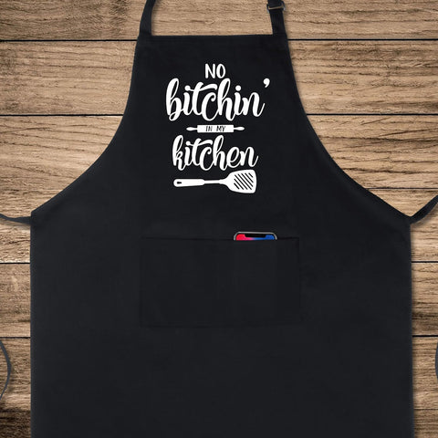 Image of 100% Cotton Funny Apron for Women Men with 2 Pockets Kitchen Cooking Adjustable Chef Apron Gifts for Wife Husband Mother'S Day