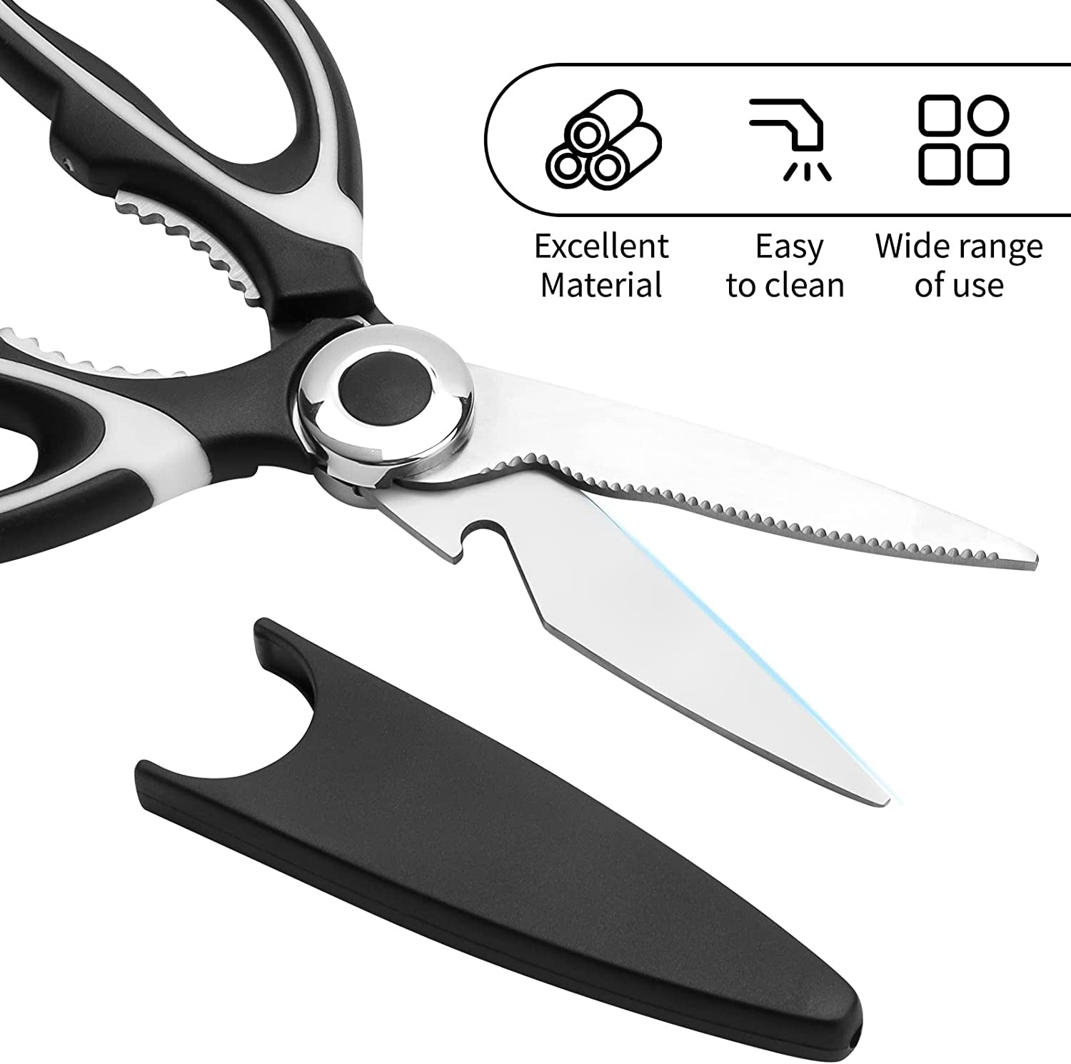 Kitchen Shears,2-Pack Heavy Duty ,Dishwasher Safe Meat Kitchen Scissors for General Use for Chicken/Poultry/Fish/Meat