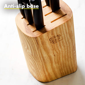 Chop and Grill Ash Wood Knife Block