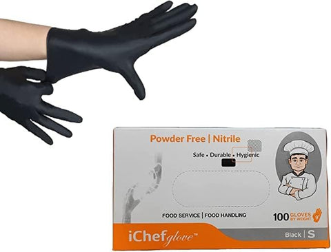 Image of Food Service Food Handling Nitrile Gloves Black Powder Free