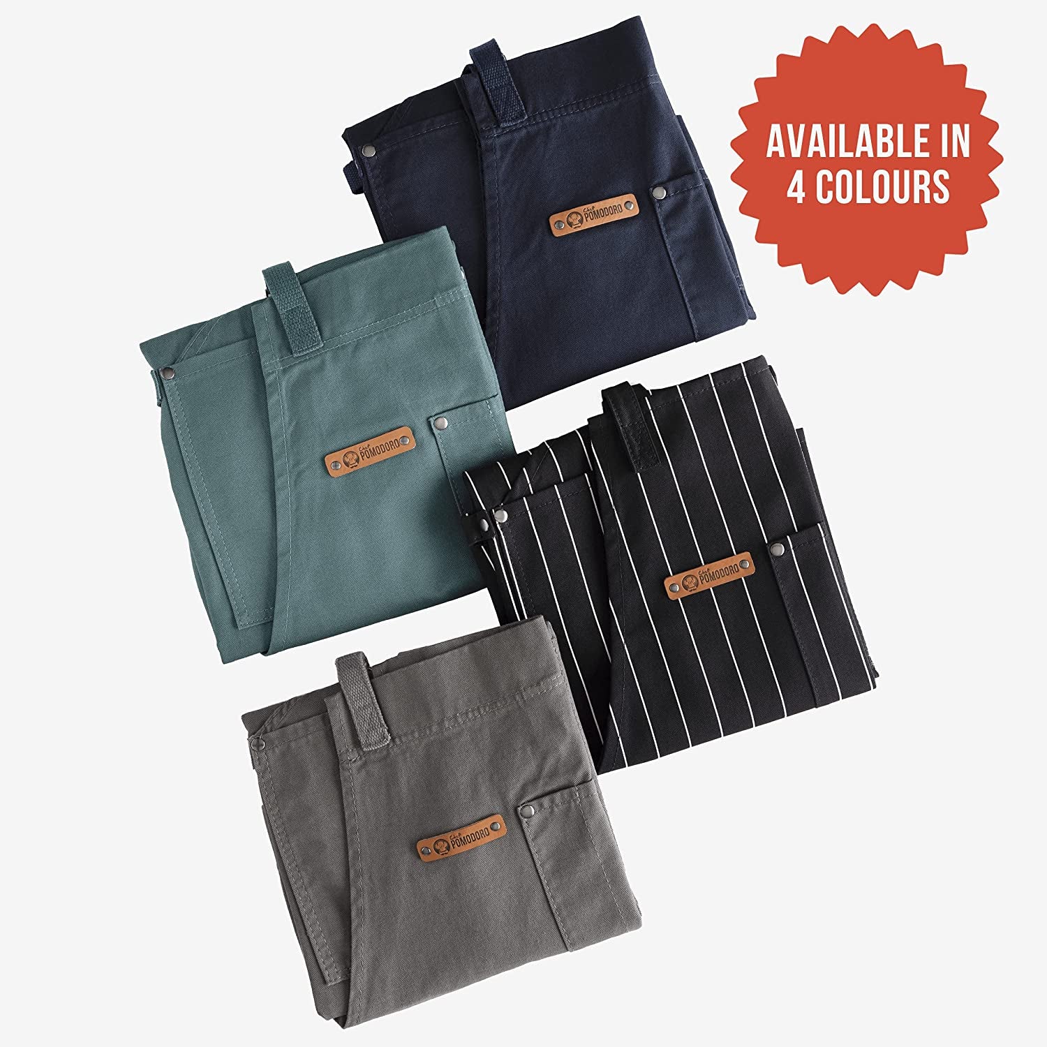 Chef Apron for Men and Women - Kitchen Apron with Pockets & Adjustable Neck Straps - Cooking Apron 100% Cotton