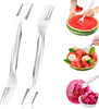 2Pcs Watermelon Fork Slicer Cutter: Watermelon Cutting Tool 2-In-1 Watermelon Fork Slicer Stainless Steel Fruit Fork Cutter for Party Camping Fruit Shape