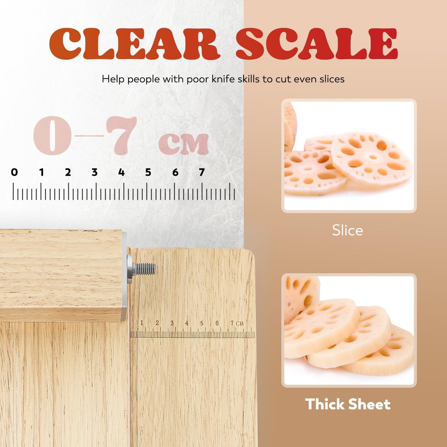 Biltong Slicer Beef Jerky Cutter with Built-In Knife Sharpener Manual Meat Slicer Rubber Wood Base for Deli Bacon Ham Sausage Fruits Vegetables Herb Ginseng Pastry