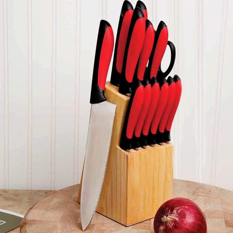 Image of 14 Piece Cutlery Set in Red