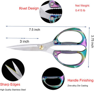 Heavy Duty Kitchen Scissors, 7.5Inches Stainless Steel Multi-Function Kitchen Shears with Zinc Alloy Handle, Kitchen Tools for Chichen, Meat, Herbs, Vegetable, BBQ