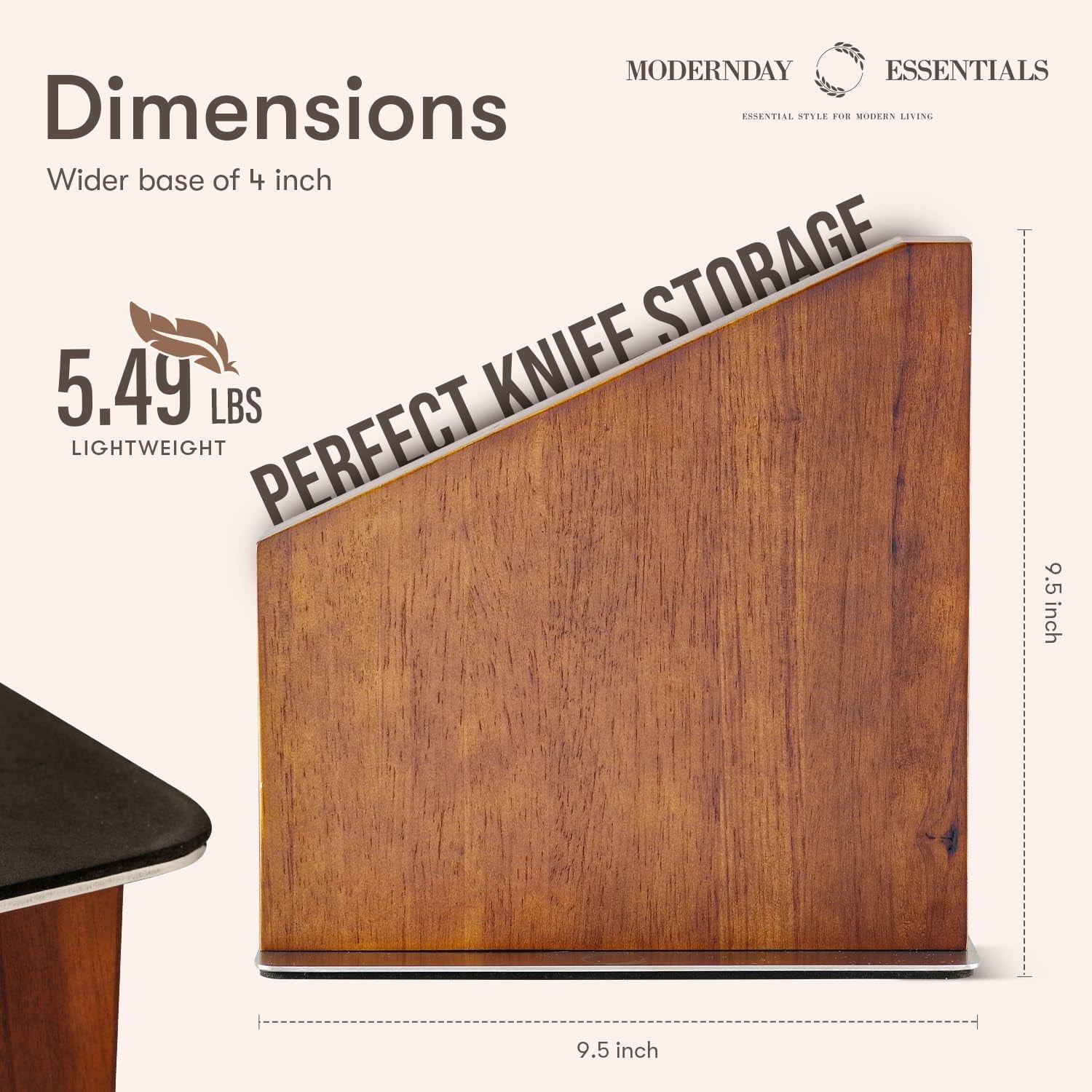 , Knife Stand, Magnetic Knife Display for Safe Storage, Magnetic Knife Block, Knife Block Holder Rack Magnetic Stand with Strong Enhanced Magnets, Made with Natural Dark Wood