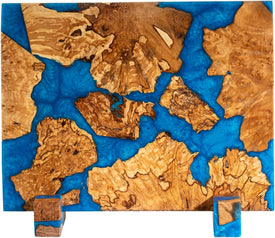 Magnetic Knife Block without Knives - Magnetic Knife Holder | Magnetic Knife Block for Kitchen Counter| Wooden Block Knife Holder | Kitchen Knife Magnetic Holder | Magnet Knife Block (Azure Blue)