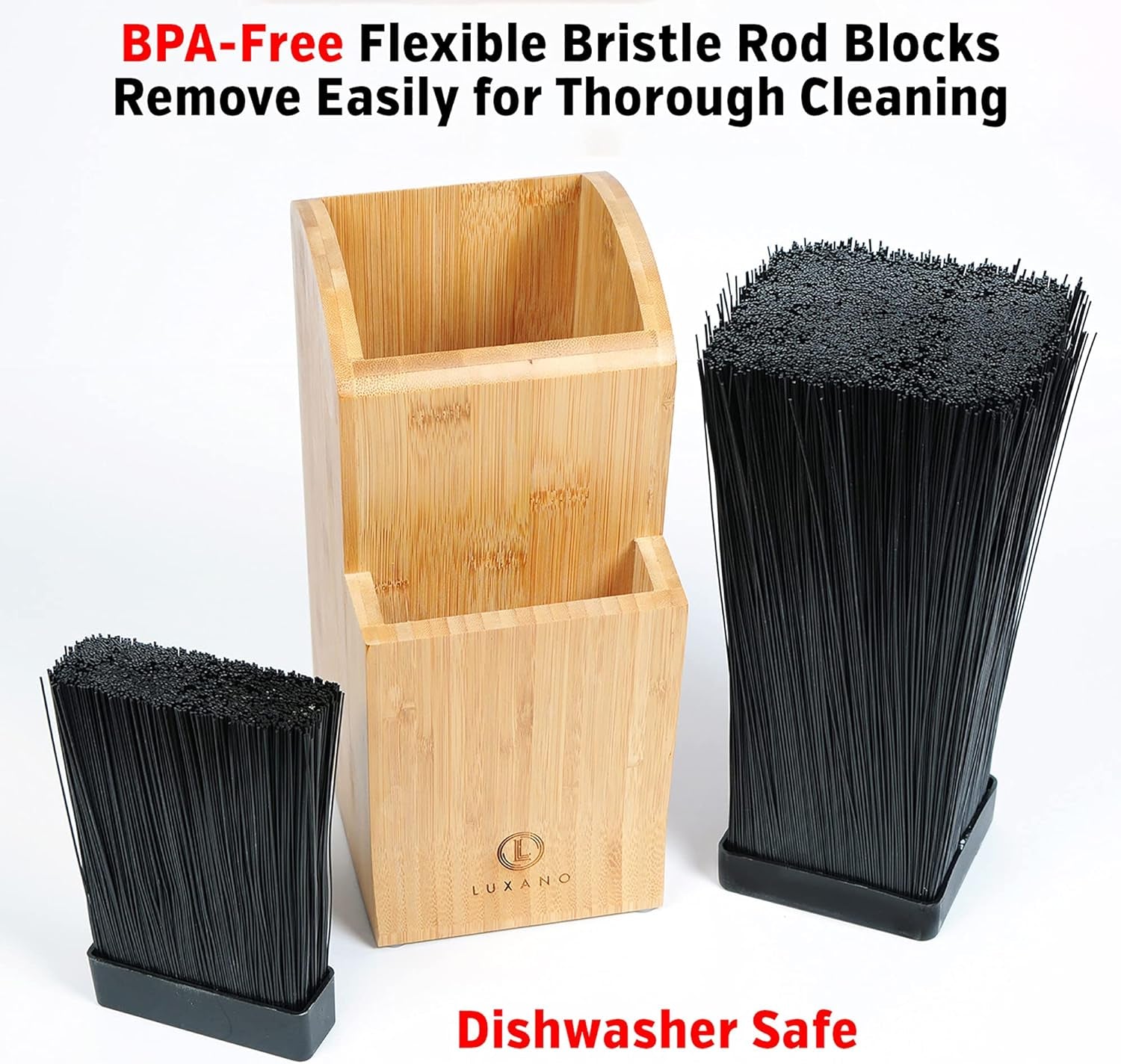 Universal Knife Block without Knives - Kitchen Knife Holder for Kitchen Counter - Extra Large Bamboo Knife Block Holder