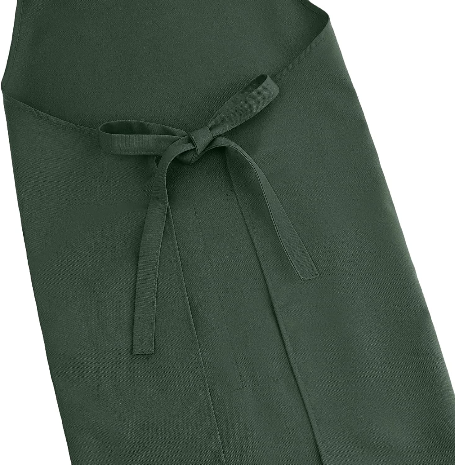 Apron for Men Women with Adjustable Straps and Large Pockets, Canvas Cotton Cooking Kitchen Chef Bib Aprons Waterproof Green