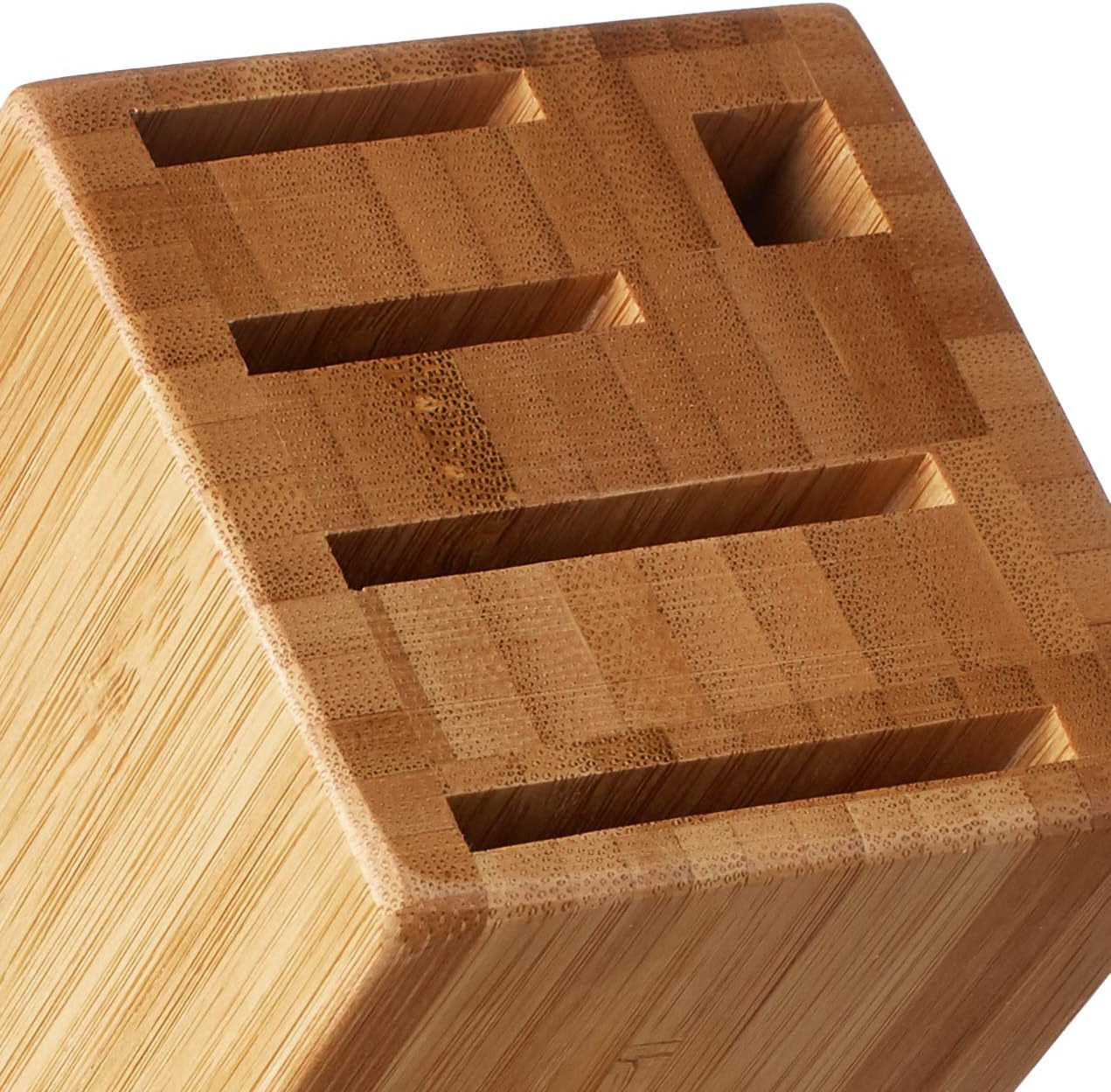 PRO 6-Slot Slimline Knife Block, Made from Durable, Sustainable Bamboo, Easy to Clean Universal Knife Block, Knife Holder for Kitchen Counter