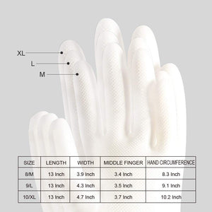 Nitrile Cleaning Gloves, Heavy Duty Dishwashing Gloves, Reusable Medium Gloves for Kitchen, Bathroom, Gardening, Working, Pet Care - White, 3 Pairs, Size M