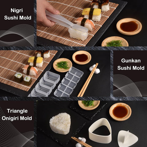 Image of Sushi Making Kit [Parent-Child Set] -28 in 1 Sushi Kit for Beginners & Pros Sushi Makers&Kids, with Bamboo Sushi Roller, Sushi Bazooka,Cutting Mold,Onigiri Mold,Sushi Knife,Guide Book and More