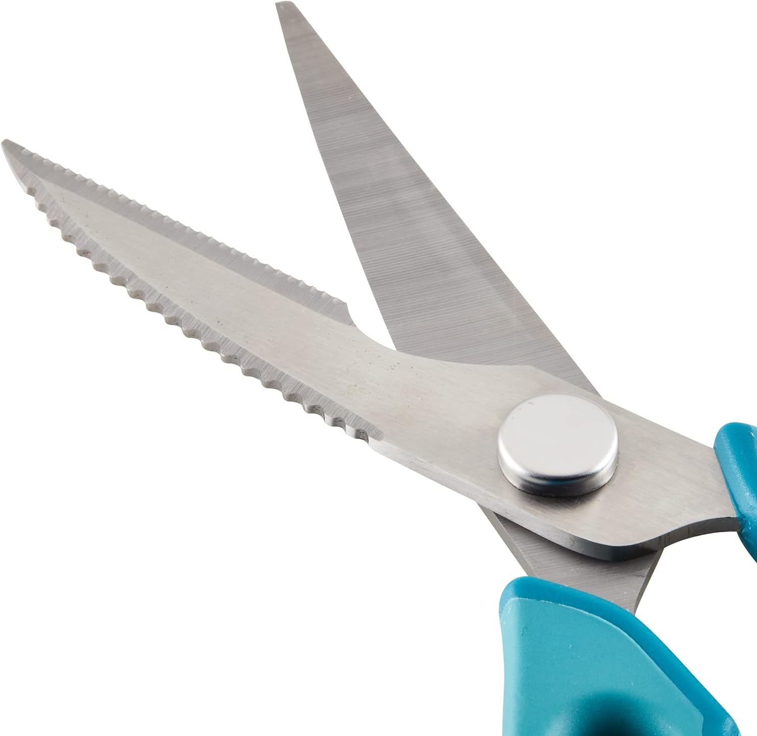 Professional Multi Shear Kitchen Scissors with Herb Stripper and Sheath, 2 Piece, Agave Blue