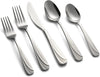 Deco Circles Sand 20 Piece Flatware Set, Service for 4, Silver