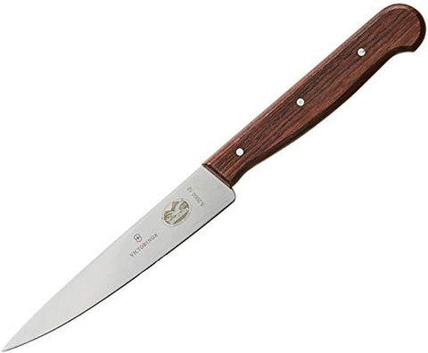 Image of 4-3/4-Inch Straight-Edge Pointed-Tip Steak Knife, Set of 6, Rosewood Handles