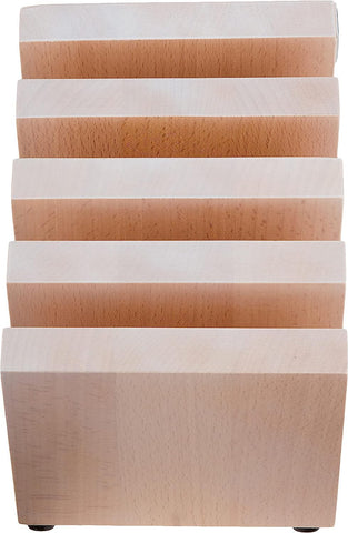 Image of Italian Knife Block, 10" X 10" X 16", White-Colored Beechwood