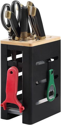 Image of Knife Block Holder, Kitchen Knife Organizer Storage Stand 8 Slots, Kitchen Block Knife Holder, Storage Rack,Safe to Use Different Size Shape Knife Sharpeners Scissors Kitchen Countertop