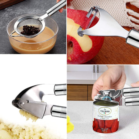 Image of Cooking Utensils Set- 35 Pcs Kitchen Utensils with Grater,Tongs, Spoon Spatula &Turner Made of Heat Resistant Food Grade Silicone and Wooden Handles Kitchen Gadgets Tools Set for Nonstick Cookware