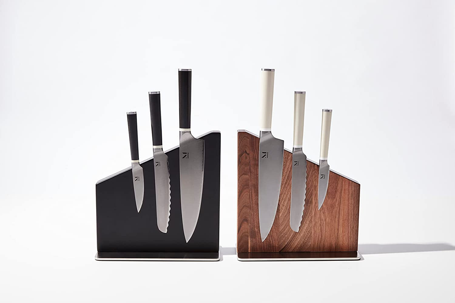 , Knife Stand, Magnetic Display for Safe Storage, Walnut